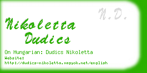 nikoletta dudics business card